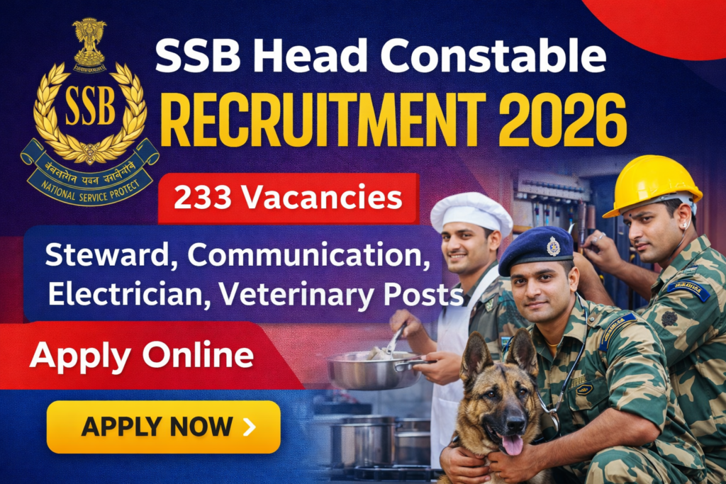 SSB Recruitment 2026 for Head Constable posts